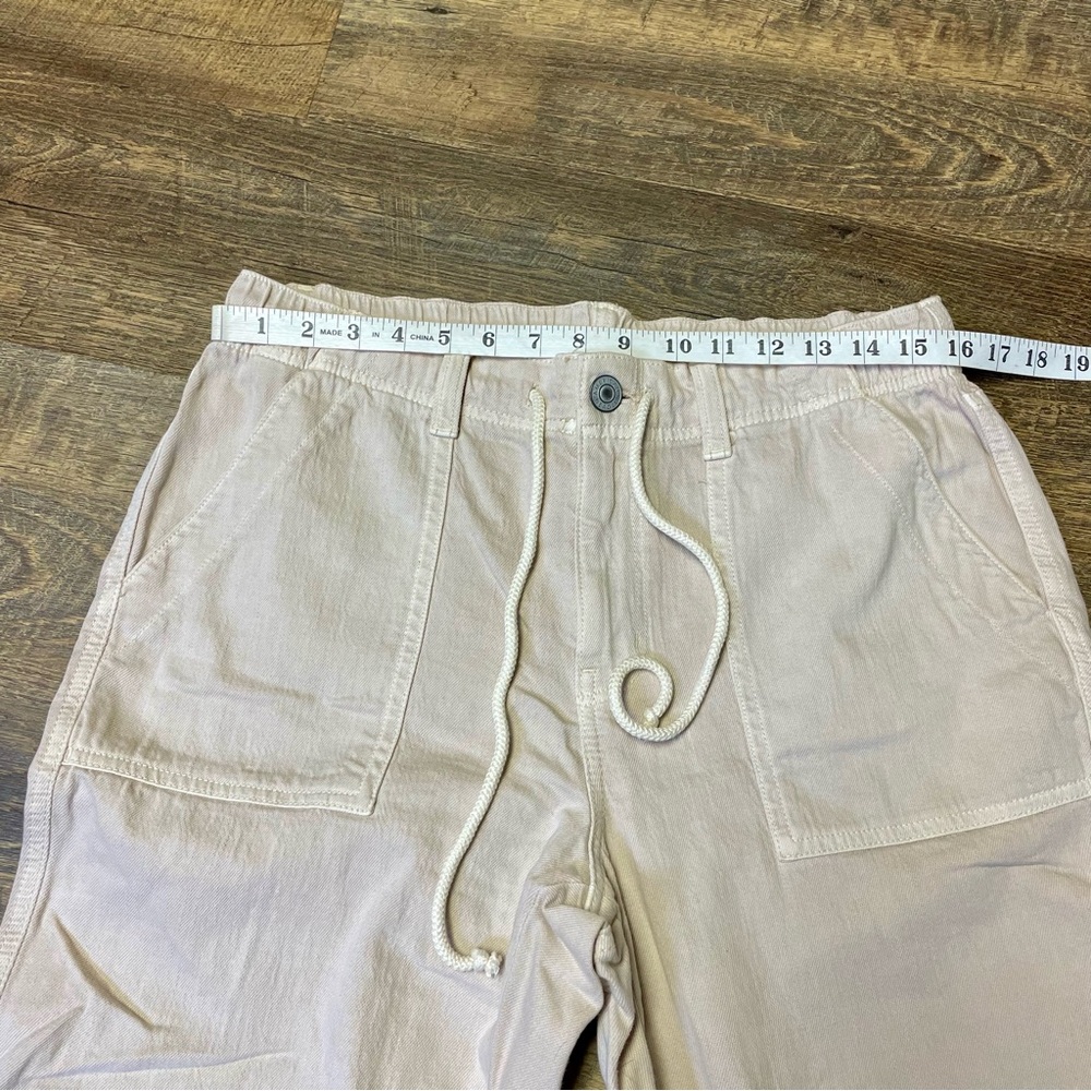 American Eagle AE Jogger Pants Jeans Size 10 Khaki Beige Drawstring - Picture 3 of 11